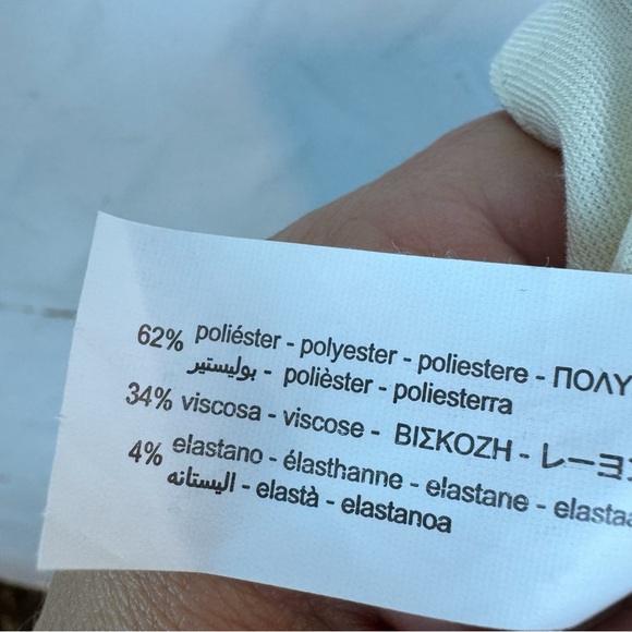 Zara | Cream Pleated Wide Leg Pant with Belt, L - Picture 8 of 8